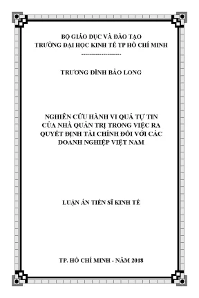 Nghiên cứu hành vi quá tự tin của nhà quản trị trong