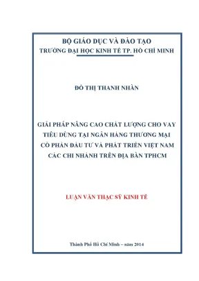 Giải pháp nâng cao chất lượng cho vay tiêu dùng tại ngân