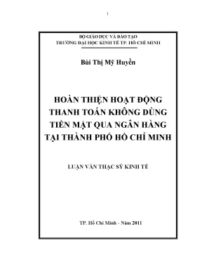 Hoàn thiện thanh toán không dùng tiền mặt qua ngân hàng