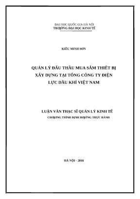 Quản lý đấu thầu thiết bị xây dựng tại Tổng công ty Điện