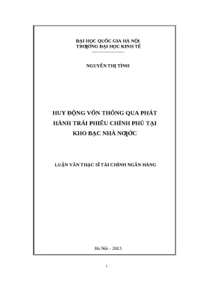 Luận văn: Phát hành trái phiếu chính phủ tại Kho bạc