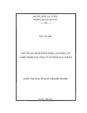 Giải pháp nâng cao năng lực cạnh tranh cho Công ty Cổ