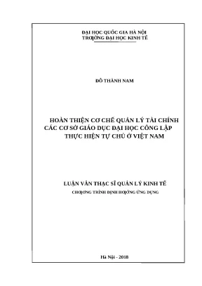 Cải thiện quản lý tài chính tại các cơ sở giáo dục đại