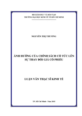 Ảnh hưởng chính sách cổ tức đến giá cổ phiếu (Luận văn)