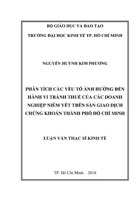 Phân Tích Hành Vi Tránh Thuế Của Doanh Nghiệp Niêm Yết