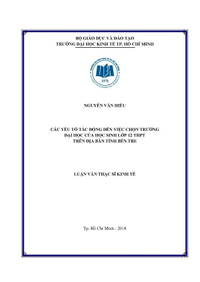 Các yếu tố ảnh hưởng đến sự lựa chọn trường đại học của