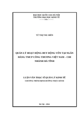 Quản lý huy động vốn tại Ngân hàng TMCP Công Thương Việt