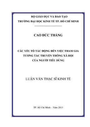 Yếu tố tác động tương tác truyền thông xã hội (Luận văn)