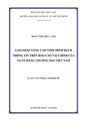 Luận văn: Giải pháp minh bạch BCTC ngân hàng Việt Nam