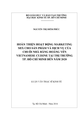 Hoàn thiện Marketing Mix cho Chuỗi Nhà Hàng Hoàng Yến