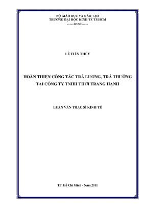 Cải Thiện Công Tác Trả Lương và Thưởng Tại Công Ty TNHH