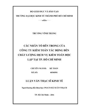 Nhân Tố Nội Tại Ảnh Hưởng Đến Chất Lượng Dịch Vụ Kiểm
