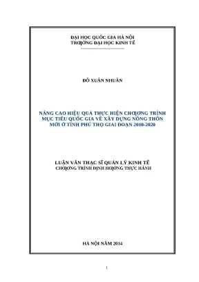 Xây Dựng Nông Thôn Mới Phú Thọ 2010-2020