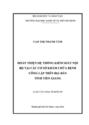 Cải tiến hệ thống kiểm soát nội bộ tại bệnh viện công