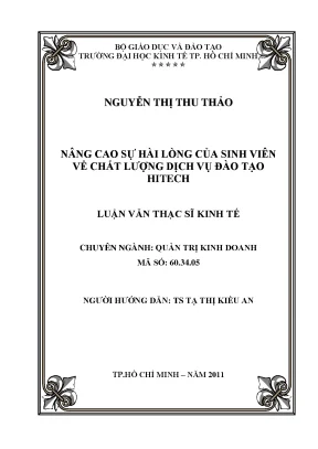 Luận văn: Đánh giá sự hài lòng của sinh viên HUTECH