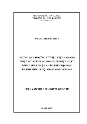 Ảnh hưởng của việc Việt Nam gia nhập WTO đến doanh