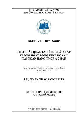 Luận văn Quản lý rủi ro lãi suất tại Ngân hàng Á Châu