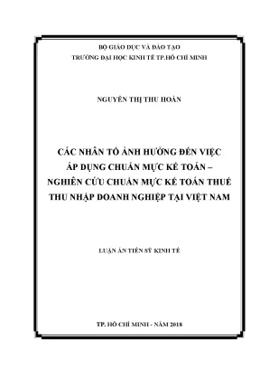 Nhân Tố Ảnh Hưởng Đến Áp Dụng Chuẩn Mực Kế Toán Thuế Tại