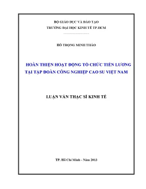 Hoàn thiện tổ chức tiền lương tại Tập đoàn Cao su Việt Nam