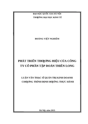 Phát Triển Thương Hiệu Công Ty Thiên Long: Chiến Lược và
