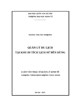 Quản Lý Du Lịch Tại Khu Di Tích Lịch Sử Đền Hùng