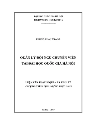 Quản lý đội ngũ chuyên viên tại Đại học Quốc gia Hà Nội: