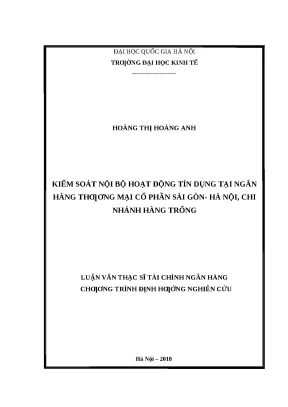 Kiểm Soát Nội Bộ Hoạt Động Tín Dụng Tại Ngân Hàng TMCP