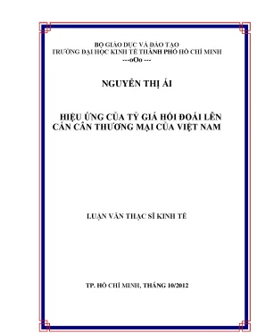 Hiệu ứng tỷ giá hối đoái lên cán cân thương mại Việt Nam