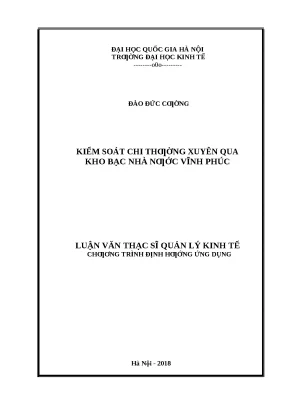 Kiểm Soát Chi Ngân Sách Qua Kho Bạc Nhà Nước Vĩnh Phúc