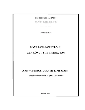 Năng Lực Cạnh Tranh Của Công Ty TNHH Hoa Sơn: Phân Tích