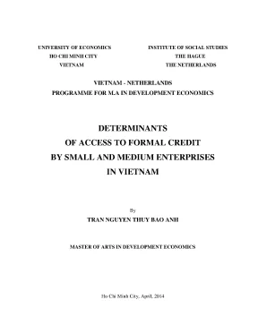 Tiếp cận tín dụng của SME Việt Nam: Luận văn thạc sĩ UEH