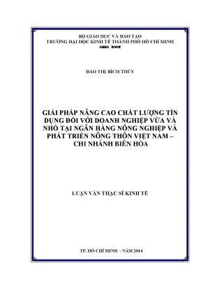 Giải pháp nâng cao chất lượng tín dụng cho doanh nghiệp