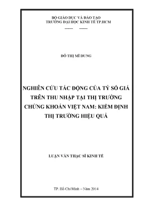 Nghiên cứu tác động của tỷ số giá trên thu nhập tại thị