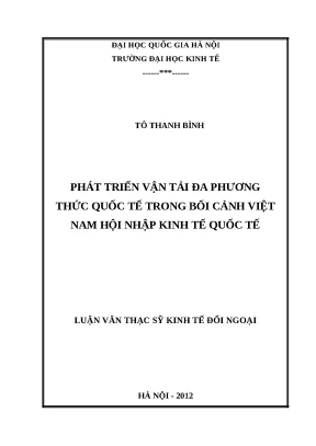 Phát Triển Vận Tải Đa Phương Thức Quốc Tế Tại Việt Nam