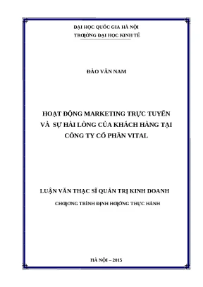 Nghiên cứu hoạt động marketing trực tuyến và sự hài lòng