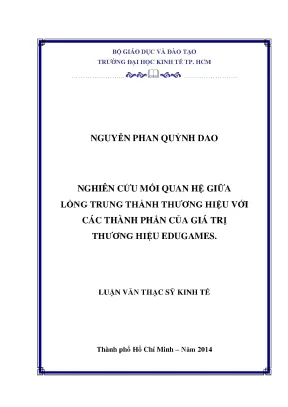 Nghiên cứu mối quan hệ giữa lòng trung thành thương hiệu