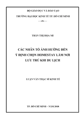 Luận văn: Nhân tố ảnh hưởng ý định chọn homestay