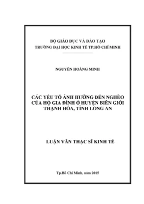 Các yếu tố ảnh hưởng đến nghèo của hộ gia đình ở Thạnh