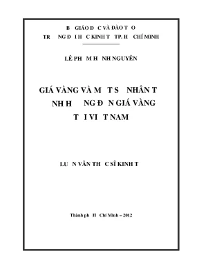 Nghiên cứu giá vàng và các yếu tố ảnh hưởng tại Việt Nam