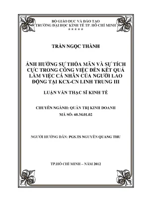 Ảnh hưởng của sự thỏa mãn và tích cực trong công việc