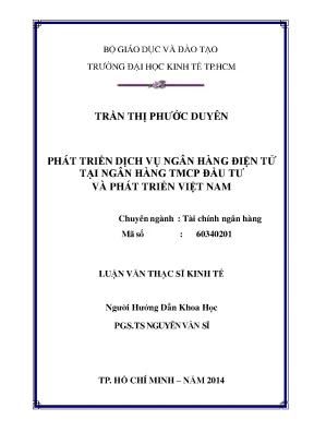 Luận văn: Phát triển ngân hàng điện tử tại BIDV (2014)