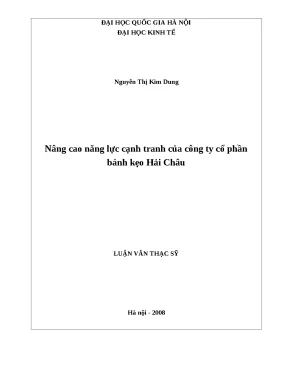 Nâng cao năng lực cạnh tranh cho công ty bánh kẹo Hải Châu