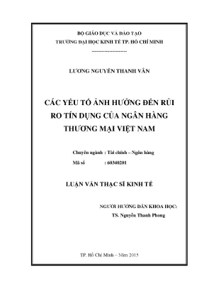 Rủi ro tín dụng NHTM Việt Nam: Các yếu tố ảnh hưởng