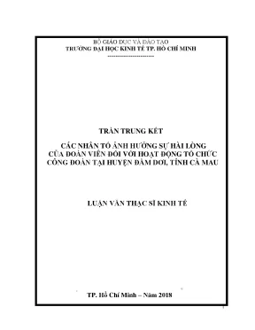Những Nhân Tố Ảnh Hưởng Đến Sự Hài Lòng Của Đoàn Viên