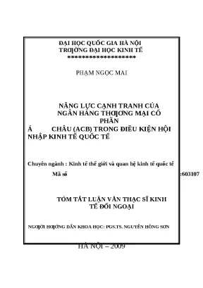 Năng lực cạnh tranh của Ngân hàng ACB trong hội nhập