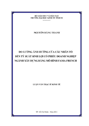 Nghiên cứu ảnh hưởng của các yếu tố đến tỷ suất sinh lợi