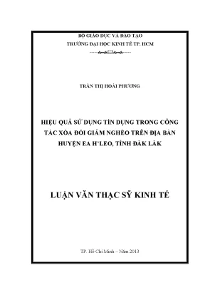 Hiệu Quả Sử Dụng Tín Dụng Trong Xóa Đói Giảm Nghèo Tại