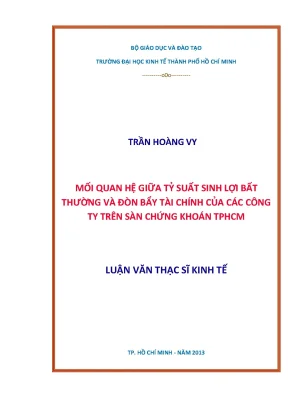 Mối Quan Hệ Giữa Tỷ Suất Sinh Lợi Bất Thường và Đòn Bẩy