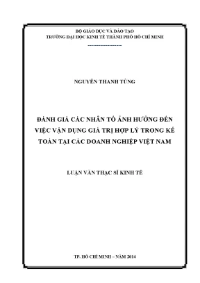 Luận văn: Nhân tố ảnh hưởng vận dụng giá trị hợp lý
