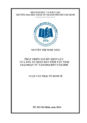 Luận văn: Phát triển nguồn nhân lực Tòa án Tây Ninh